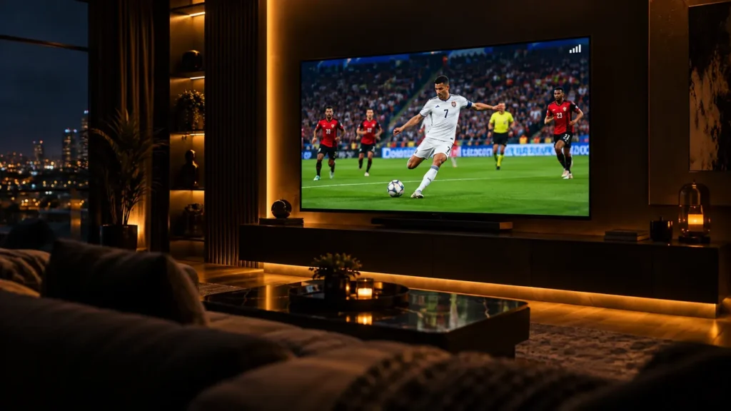 Televisión mostrando una señal iptv estable sin cortes ni pixelado