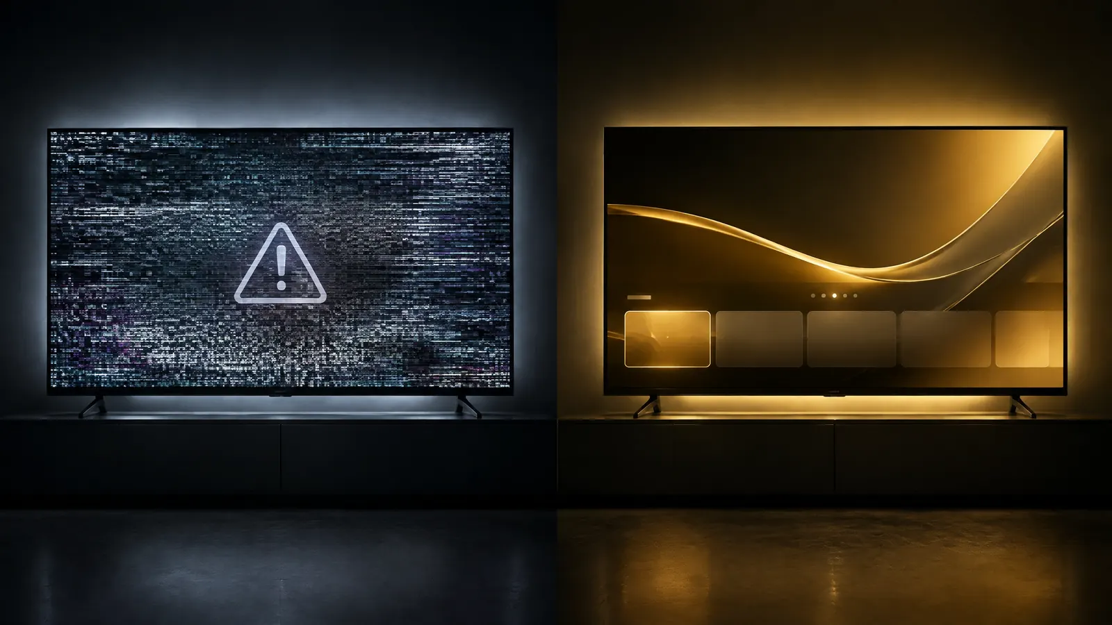 Comparativa visual entre una lista IPTV gratis inestable y un servicio IPTV fiable